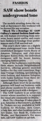 "Black Tie 2 Bondage 2" Ottawa Citizen article