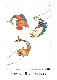 Fish on the Trapeze card front